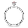 thumbnail image 3 of Auriga 925 Sterling Silver High 4mm Round Rhodolite Garnet Ring for Women Size- 9, 3 of 6