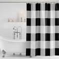 thumbnail image 4 of Black White Plaid Shower Curtain, Waterproof Shower Curtains for Bathroom, Spring Farmhouse Buffalo Checkered Washable Fabric Cloth Bathroom Curtain Set Bathtub Decor with Hook 36''x72'', 4 of 9