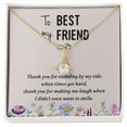 thumbnail image 2 of To My Best Friend Thank you Alluring Ribbon Necklace Message Card, 2 of 20