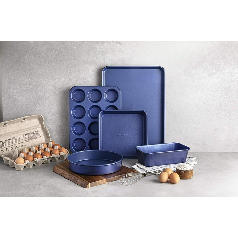 Granitestone Blue 15 Piece Nonstick Cookware an d Bakeware Set 