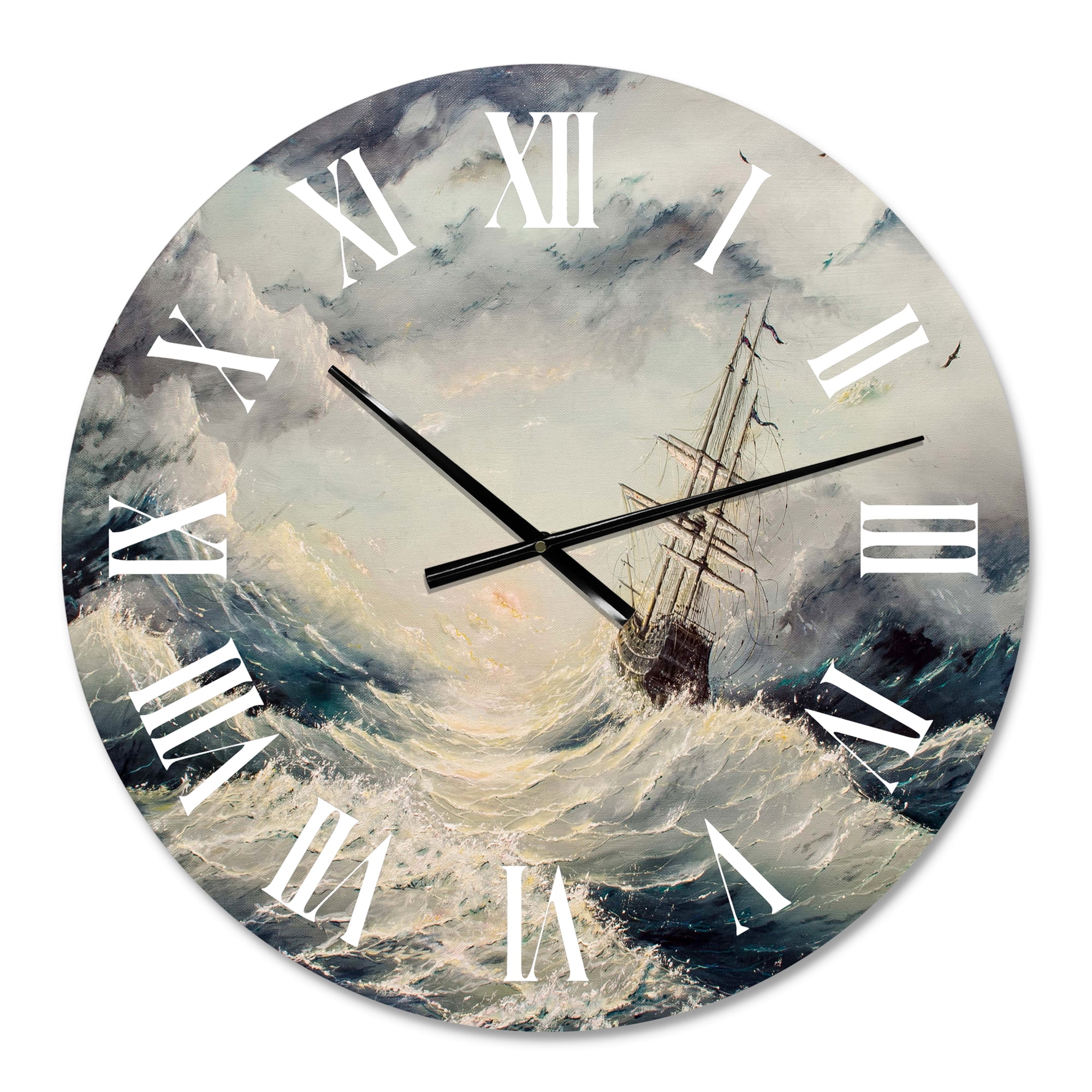 Designart 1 in Quartz Coastal Wall Clock