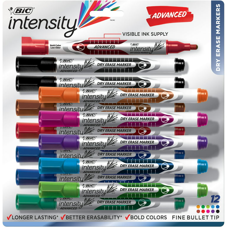 Ultra Fine Tip Dry Erase Markers 12 Colors  Maxtek Whiteboard