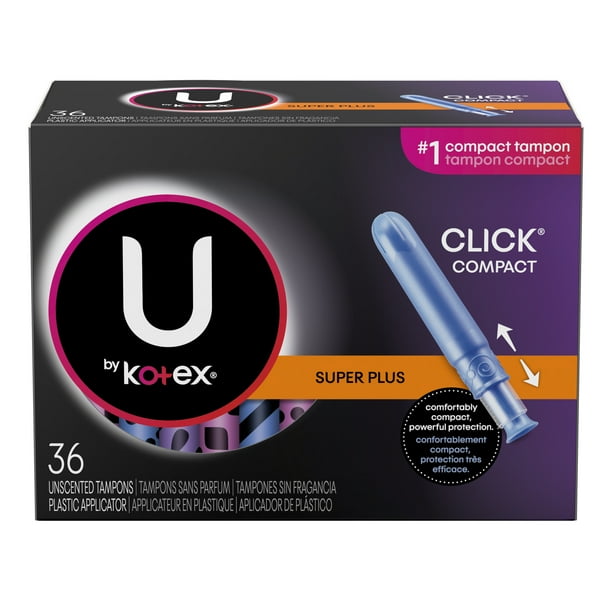 U By Kotex Click Compact Tampons Super Plus Absorbency Unscented 36 Count Walmart Com Walmart Com