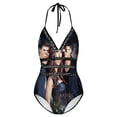 thumbnail image 5 of The Vampire Diaries Women's Swimwear Strap One Piece Backless Tummy Control V Neck Swimsuit Summer Beach Vacation Bathing Suit, 5 of 7
