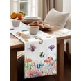 thumbnail image 4 of Coastal Ocean Table Runner, Seahorse Coral Seaweed Seashell Tropical Fish Cotton Linen Kitchen Table Decoration Washable Dining Tabletop Runners for Home Party Decor 13x48 Inches, 4 of 9