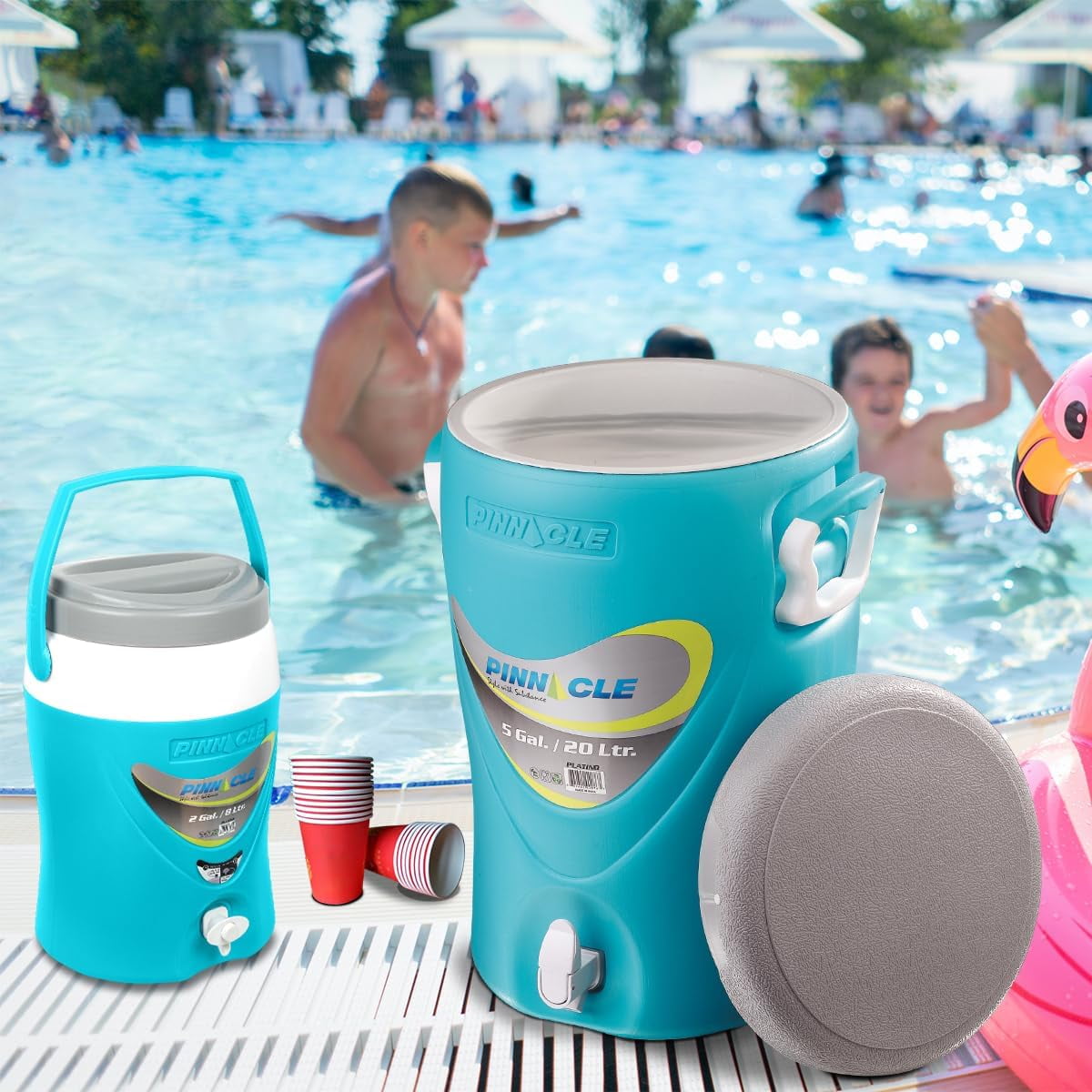 Pinnacle 10-Gal, 5-Gal & 2-Ga Insulated Water Jug Set with Spout – Leakproof Portable Cooler