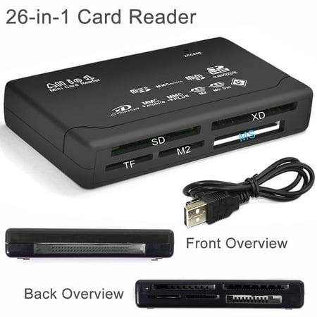Mini 26-IN-1 Multi-Card to USB 2 High Speed Memory Card Reader CF xD SD MS