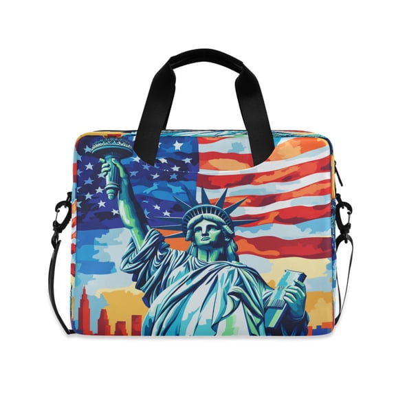 16inch Laptop Briefcase, Business Laptop Bag with Detachable Strap & Padded Compartment, Water-Resistant Polyester,Art Of The Statue