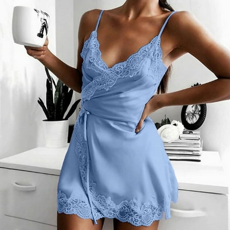

Tangnade Plus Size Lingerie For Women Fashion Womens Solid Color Suspender Underwear Home Pajamas Loose Loose And Comfortable Nightdress