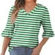 thumbnail image 2 of mfyjkho Tops Para Mujer, Camisa Informal Para Mujer Con Mangas De 7 Pulgadas Y Volantes. Tops De Tallas Grandes M, 2 of 7
