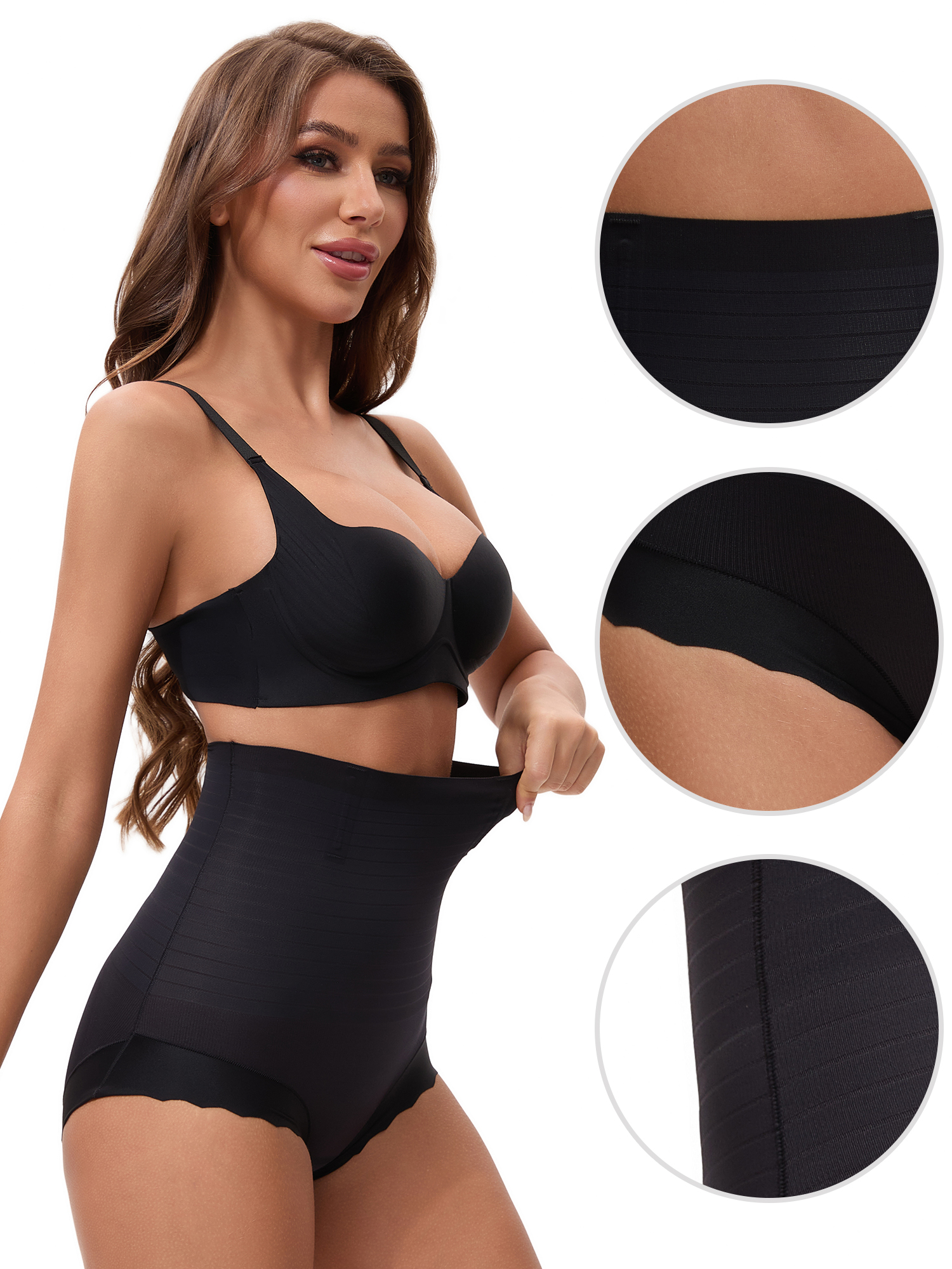 Unique Bargains Women's Shapewear Panties with High Waist and Comfortable Fit S Black