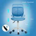 thumbnail image 6 of Giantex Swivel Office Desk Chair, Small Armless Task Chair with Hollow-out Back, Upholstered Mesh Seat, Sturdy Construction, Height Adjustable Computer Chair for Study, 6 of 10