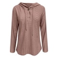 thumbnail image 5 of EDFBUYKRS Long Sleeve Shirts for Women Fall V Neck Knit Blouses Dressy Casual Tunic Tops Ladies Work Clothes L, 5 of 5
