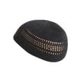 thumbnail image 3 of Candid Signature Cotton Kufi Beanie Lattice Weave Hats for Adult Men and Women's, Dark Gray, 3 of 3