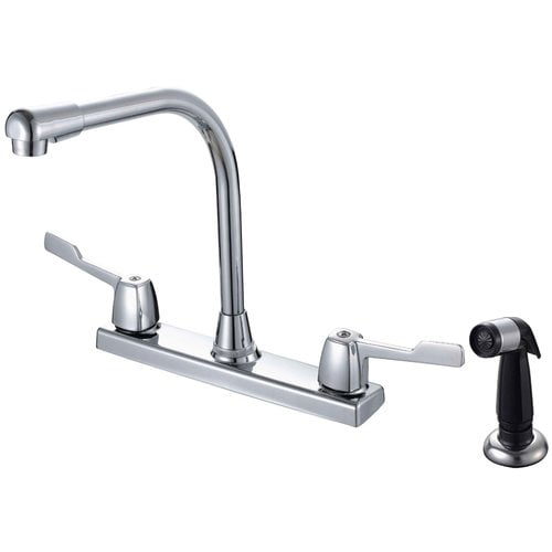 Hardware House 12-1927 2-handle Hi-rise Kitchen Faucet with Spray Chrome 