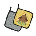 thumbnail image 2 of Caroline's Treasures Puppy on Yellow Pawprints Pair of Pot Holders, 2 of 2