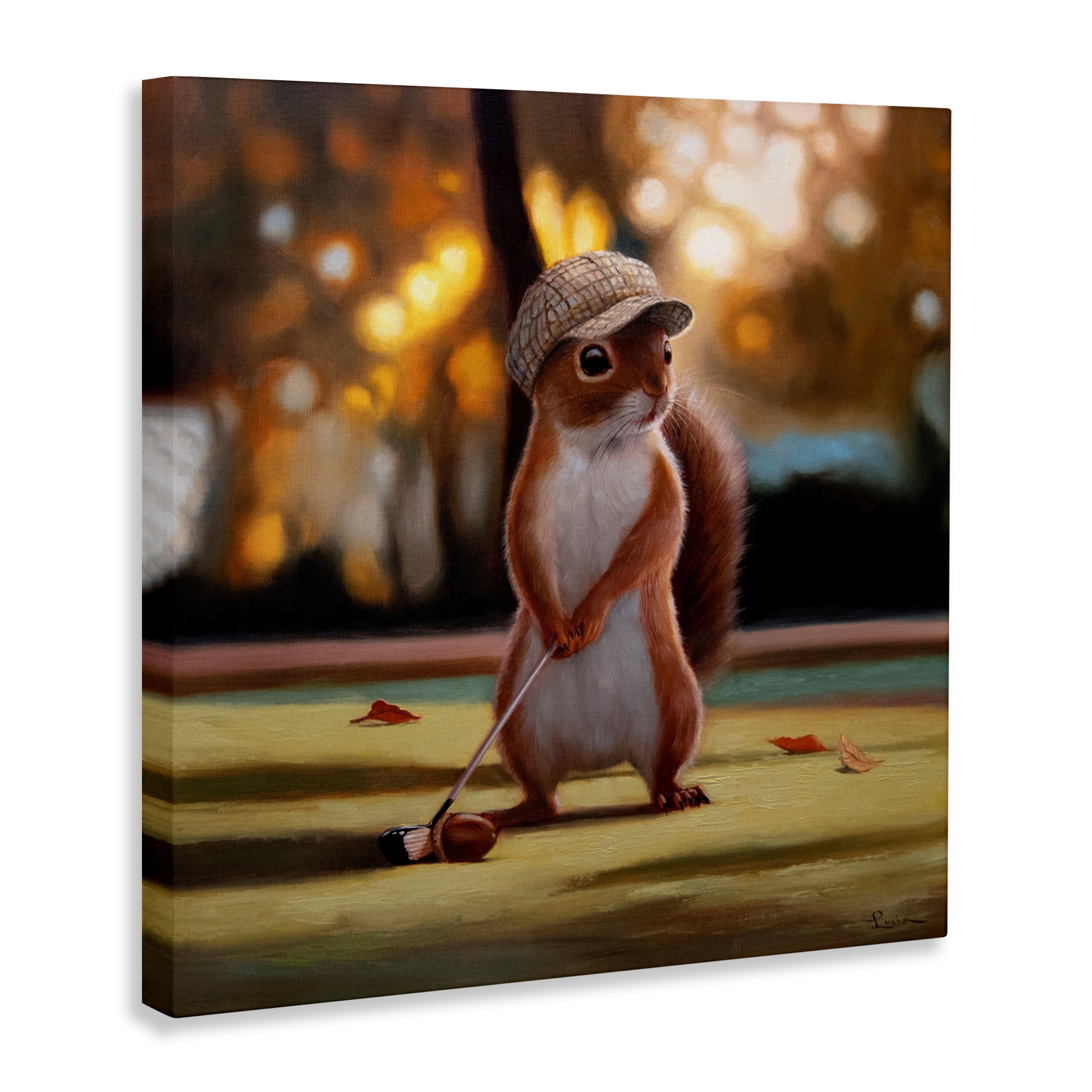 Stupell Industries Golf Nut Squirrel Canvas Wall Art, design by Lucia Heffernan