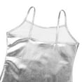 thumbnail image 4 of Raenseen Kids Girls Shiny Metallic Camisole Ballet Dance Tank Tops Summer Lightweight Gymnastic Silver 6, 4 of 6