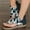 Black, variant on AOOCHASLIY Women Sandal Clothes Casual Plus Size Printed Shoes Flat Flip Flops Back Zipper Sandals