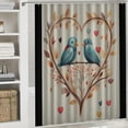thumbnail image 6 of Orinice Stylish Shower Curtain with Hooks, Waterproof Blackout, Bird Beige Flower Relaxed and Cozy Shower Curtain Set, Long Elegant Watercolor Bathroom Curtain (Color : A, Size  36x72, 6 of 7