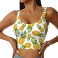 thumbnail image 2 of Picia Pineapple Sports Bra for Women,Padded Strappy Sports Bras Medium Support Yoga Bra with Removable Cups,Running Yoga Bra-X-Large, 2 of 9