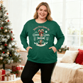 thumbnail image 3 of DEXIO Plus Size Christmas Sweatshirts for Women Merry Christmas Long Sleeve Shirts Crewneck Pullover Tops,1X, 3 of 12
