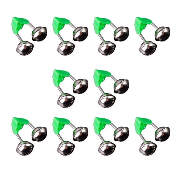 10Pcs Fishing Alarm Bells Clip Bites Alert Fishing Rod Bells Double Bells Bites Mark Indicators Fishing Accessories