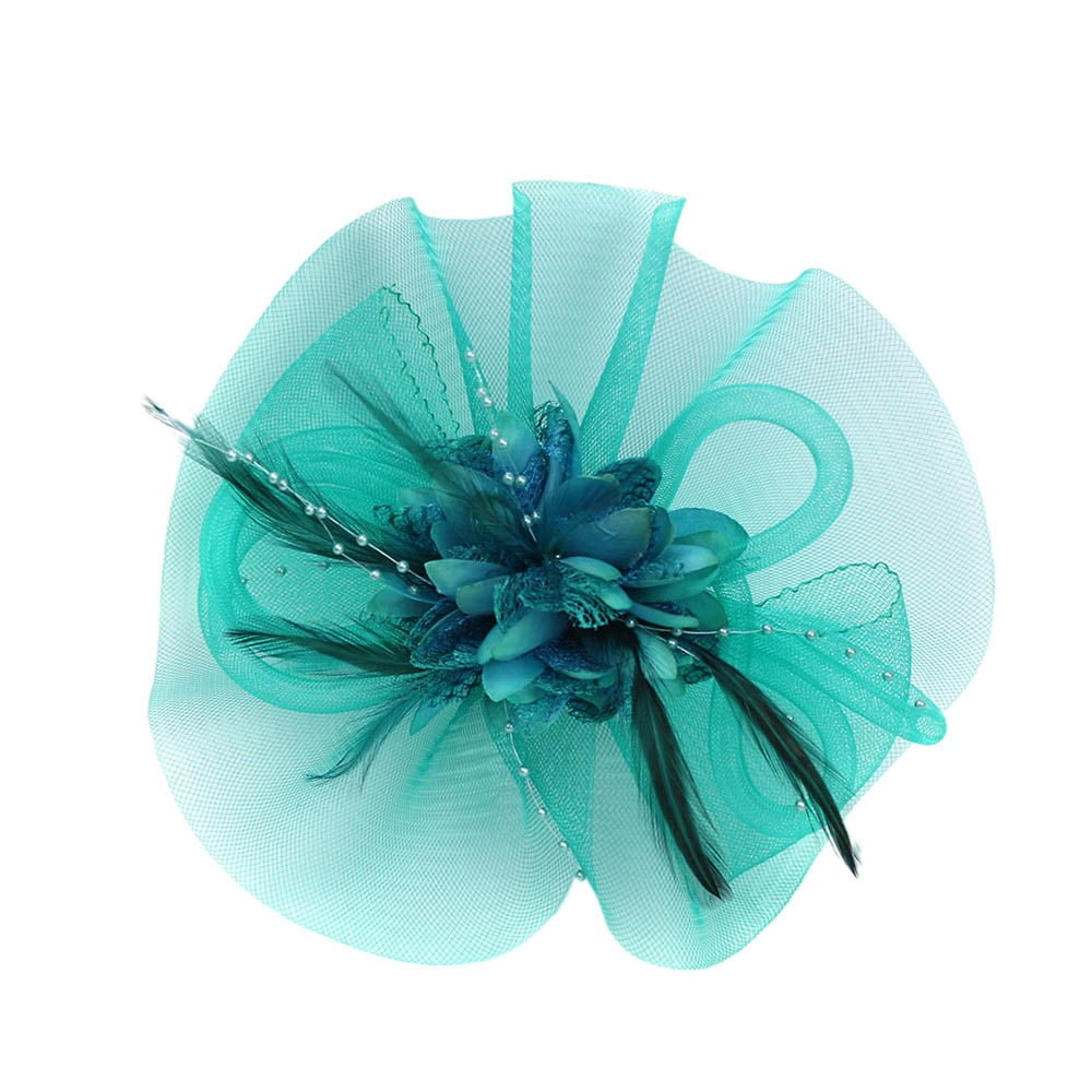 JDEFEG Junk Brands Hat Ribbons Fascinator Fashion Feathers Wedding Mesh