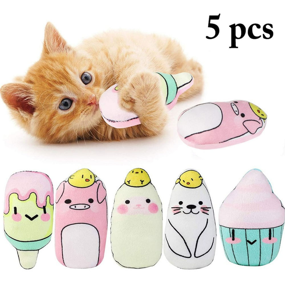 Legendog 5Pcs Cat Catnip Toys Pillows Cat Chew Toy with Adorable Animal