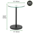 thumbnail image 3 of mDesign Metal/Glass Round Accent Side/End Drink Table, Clear/Black Marble Print, 3 of 6