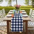 thumbnail image 3 of Navy Blue Check Table Runner 70 Inches Long, Farmhouse Buffalo Plaid Blue Cotton Linen Table Runners Dresser Scarves, Decorative Fabric Tabletop Scarf Furniture Cover for Home Dinner Party 13"x70", 3 of 8