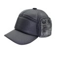 thumbnail image 4 of WHAMVOX Ear Muffs For Men Beret Ear Cover Pu Polyester Lining Black Middle-aged Winter Use 1Pcs, 4 of 8