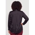thumbnail image 4 of Women's Plus Size Satin Long Sleeve Button Front Shirt, 4 of 4