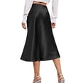 thumbnail image 3 of NFTOEIULA Women High Waisted Zipper Closure Satin Midi Skirt, 3 of 3
