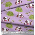 thumbnail image 2 of Soimoi Poly Georgette Fabric Tree & Dog Kids Print Fabric by The Yard 52 Inch Wide, 2 of 3