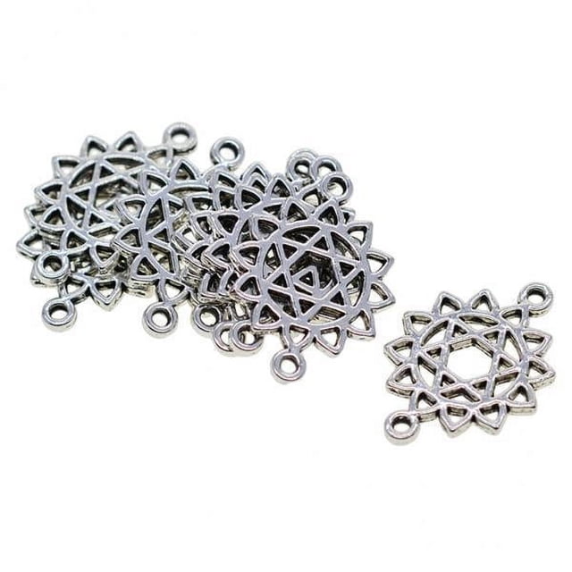 6x50x Colgantes de Hexagrama de Plata , Manualidades, Fabricación de Joyas 6 piezas