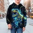 thumbnail image 2 of felwors Hoodies for Boys Girls 3D Printed Hooded Sweatshirts Long Sleeve Pullover Hoody (Mint Green,1-2 Years), 2 of 6