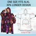 thumbnail image 4 of Oversized Wearable Blanket Hoodie,Colorful Mushroom Fantasy Black Pattern Sherpa Blanket Hoodie with Super Pockets,Super Warm Fuzzy Pullover for Women & Men, 4 of 6