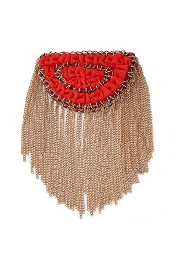 Tibvox Metal Tassels Fringed Epaulette Pearls Rhinestones Shoulder Badges for Women Men Party Uniform Decoration Accessory