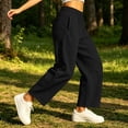 thumbnail image 6 of FAHUOMU Women's Fleece Lined Barrel Leg Joggers High Waist Stretchy Wide Leg Casual Athletic Winter Bottoms Solid Color Soft Warm Comfortable Trousers, 6 of 9