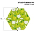 thumbnail image 3 of Disketp Green Apple Funny Coasters,6 Pcs Leather Coasters with Holder, Perfect Housewarming Hostess Gifts,Protect Furniture from Water Marks Scratch and Damage,Hexagon, 3 of 7