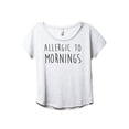 thumbnail image 1 of Allergic To Mornings Women's Fashion Slouchy Dolman T-Shirt Tee Heather White Large, 1 of 3