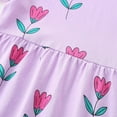 thumbnail image 6 of GYRATEDREAM Little Girls Short Sleeve Cotton Casual Dress Cotton Cartoon Appliques Crew Neck Basic Tunic Shirt Dresses Princess Sundress for 3Y Purple, 6 of 9