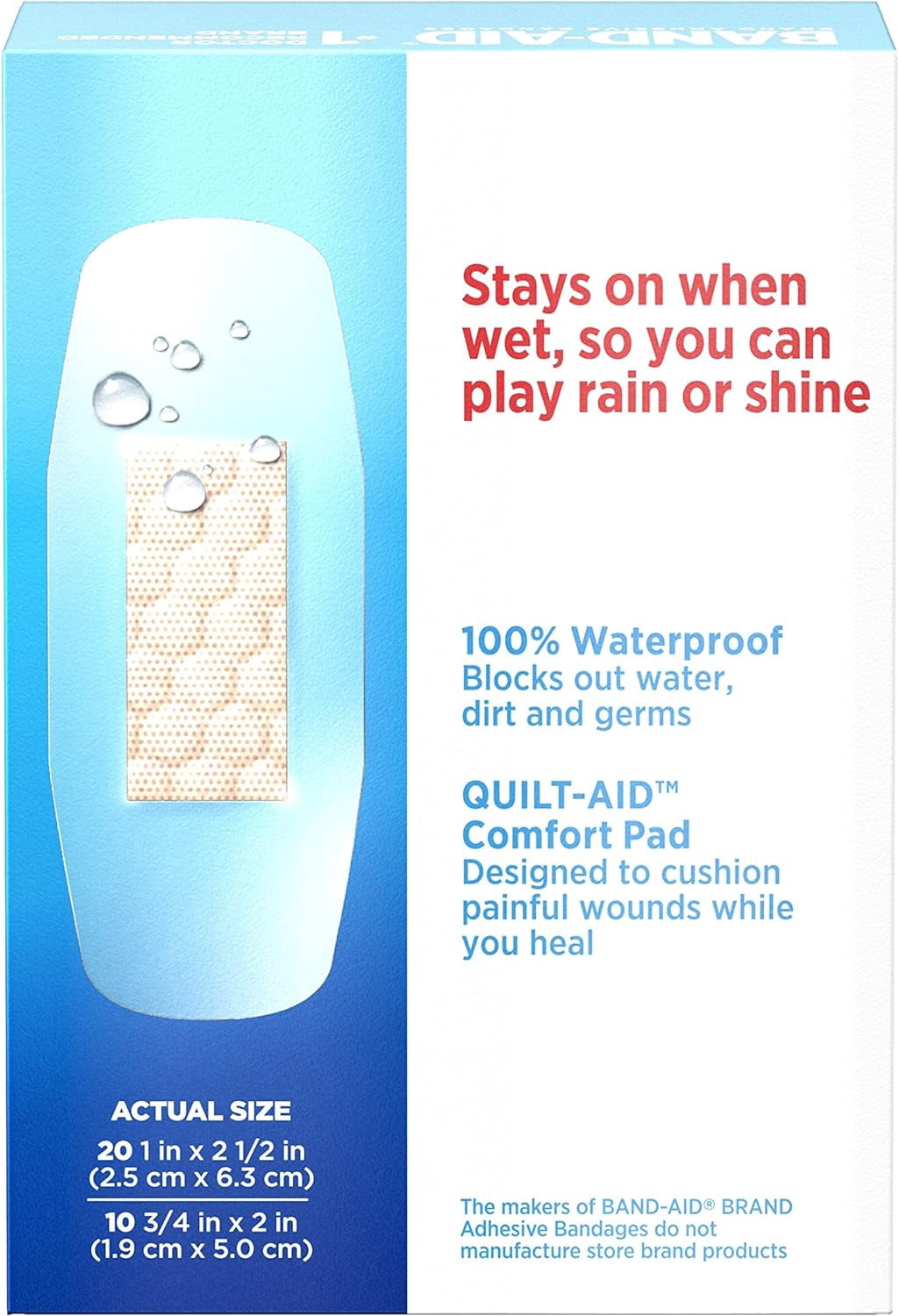 Band-Aid Brand Water Block Clear Waterproof Sterile Adhesive Bandages for First-Aid Wound Care of Minor Cuts and Scrapes, Assorted Sizes, 30 ct (Pack of 6)
