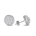 thumbnail image 3 of Real Genuine 1.12 Cwt. Authentic Natural Round Cut MOISSANITE Diamond 14K White Gold Finish Round Circle Push Back Men's Ladies Stud Earrings 10mm, 3 of 5