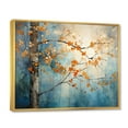 thumbnail image 2 of Designart "Orange Blue Maple Tree Glowing Embers II" Floral Floater Framed Canvas Wall Art, 2 of 7