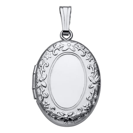 0.925 Sterling Silver 3/4 inch Oval Locket Pendant