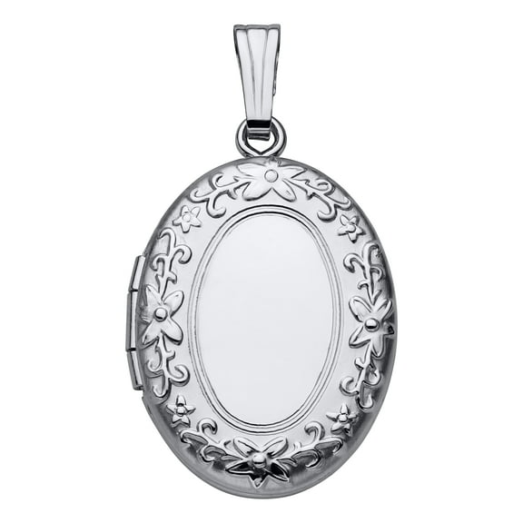 0.925 Sterling Silver 3/4 inch Oval Locket Pendant