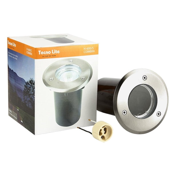 Tecnolite Lámpara de Piso Empotrable Exterior, Potencia Máx. 50 W, Base GX5.3/GU10, IP65, No incluye foco