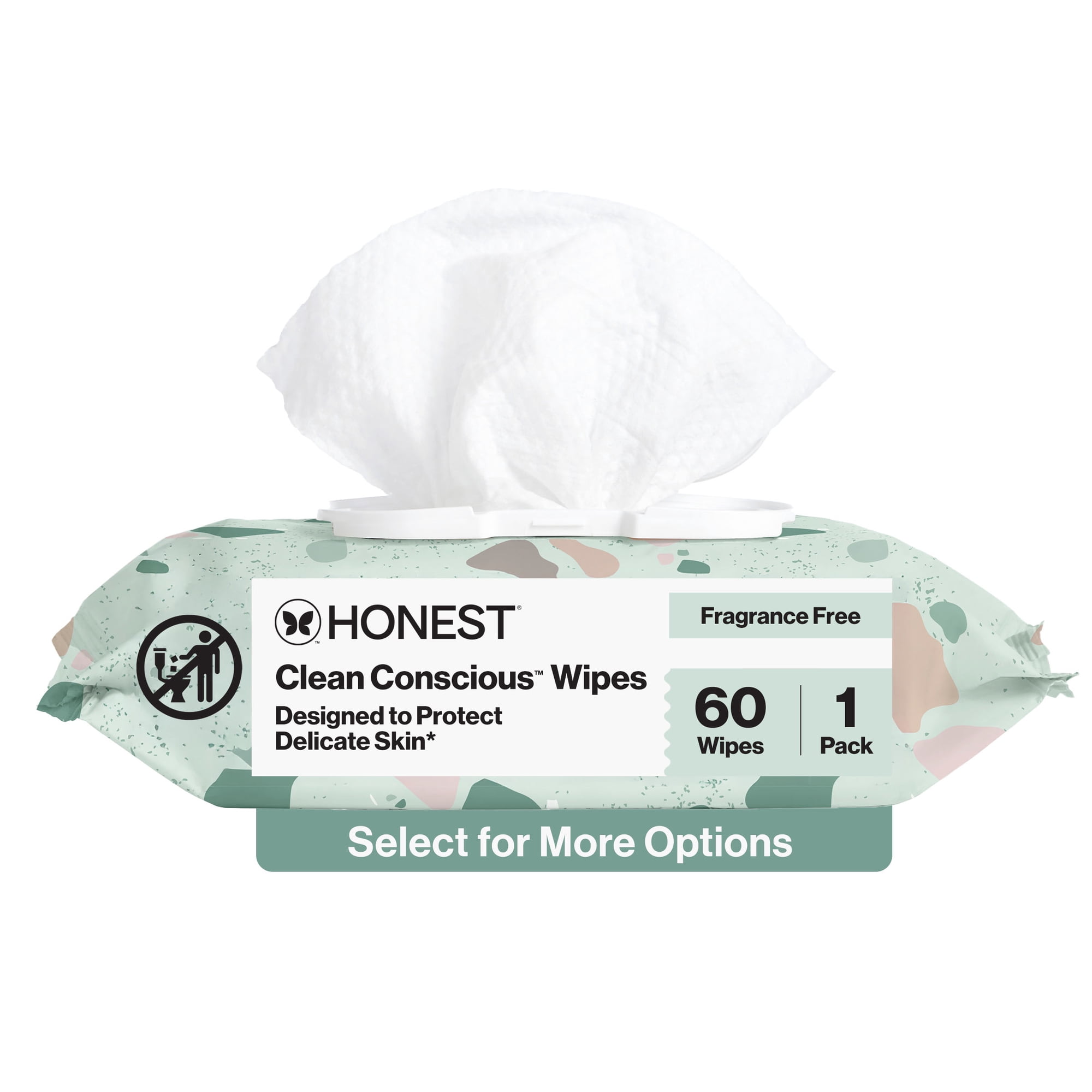 The Honest Company Plant Based Baby Wipes Fragrance Free 60 Count
